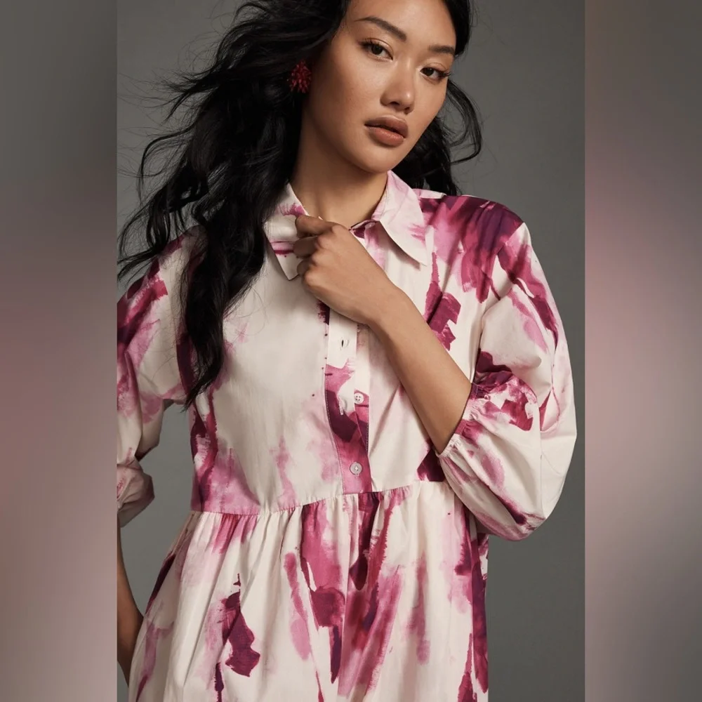 Anthropologie The Bettina Tiered Shirt Dress - Picture 4 of 13